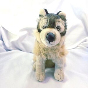 Jaag Wolf Plush Sitting Realistic Copper Burst Eyes 10 Inch 2011